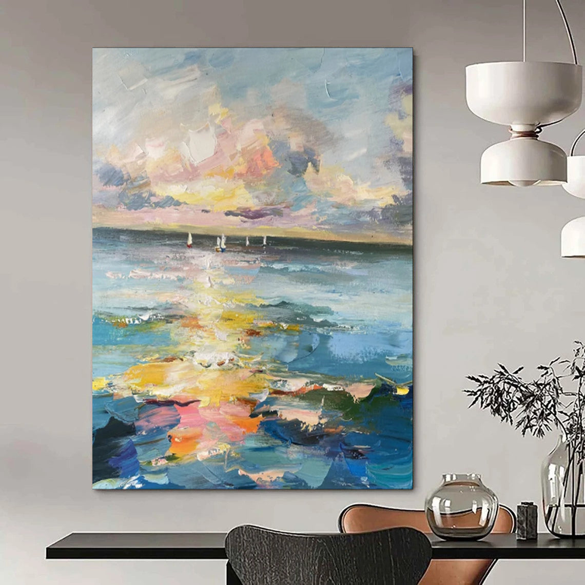 Hand-Painted Bespoke Abstract Art for Bar & Hotel LargeART1896