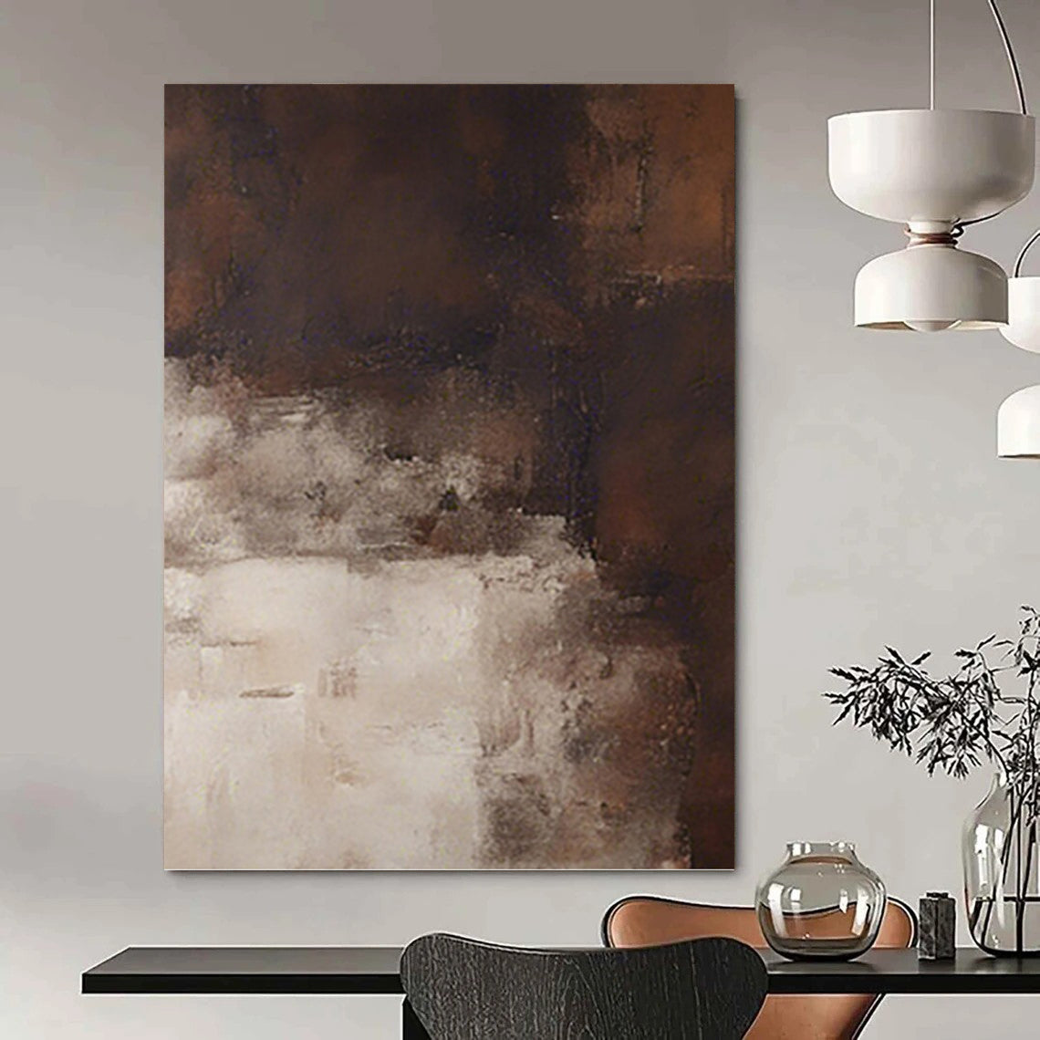Vast Hand - Painted Textured Custom Abstract Art, for Decorating Bedroom and Dining Room DKH1469