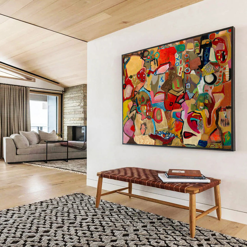Colorful Abstract Narrative - Intriguing Living Room or Office Art DLZ240