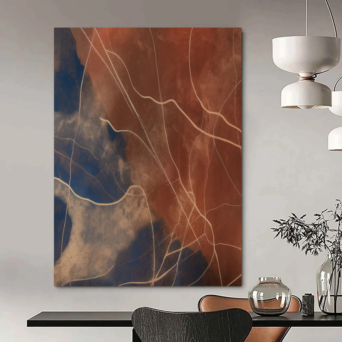 Ocean Foam: Extended Hand - Painted Custom Abstract Painting for Living Room and Bar DTP120