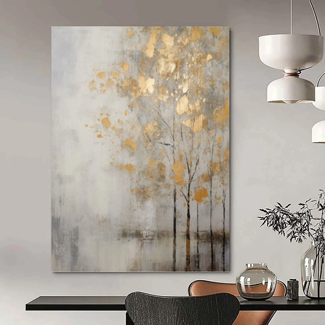 Grand Custom - Painted Textured Canvas Abstract for Entryway & Bar DKH1055