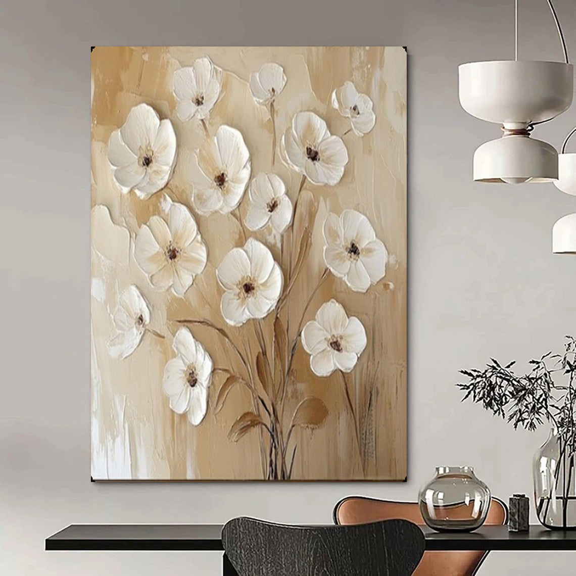 Artisan-Made Large-Scale Textured Canvas for Office & Hotel LargeART2155