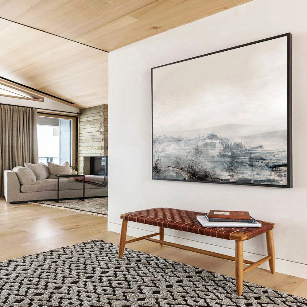 Misty Landscape Abstraction - Oversized Dreamy Living Room Decor DLZ136