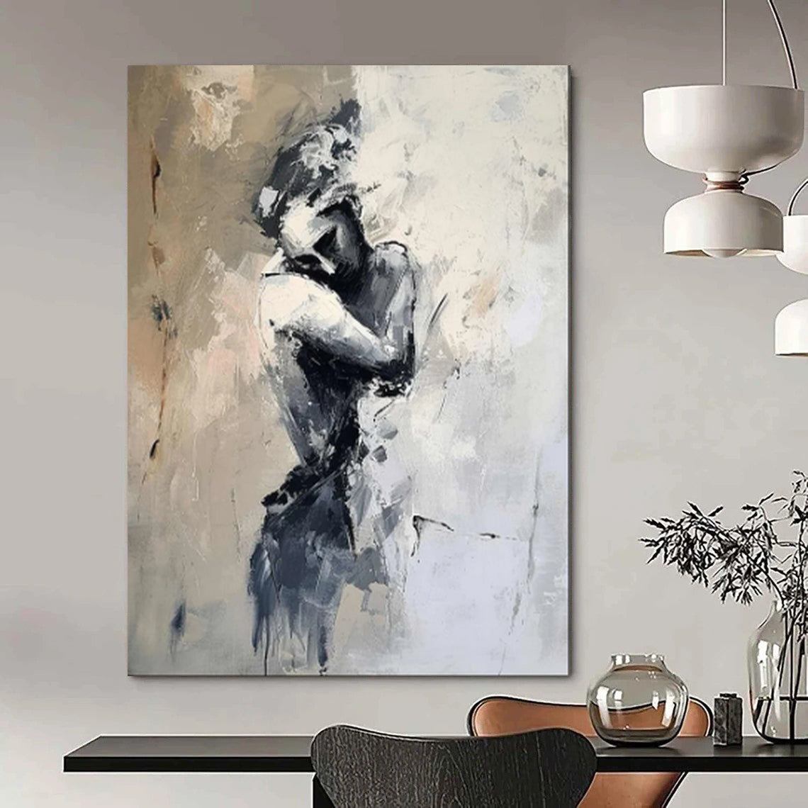 Custom Hand-Painted Abstract Mural for Office & Hotel LargeART1832