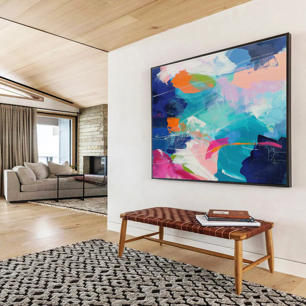 Oversized Textured Abstract Wall Art for Bedroom & Entryway DKH489