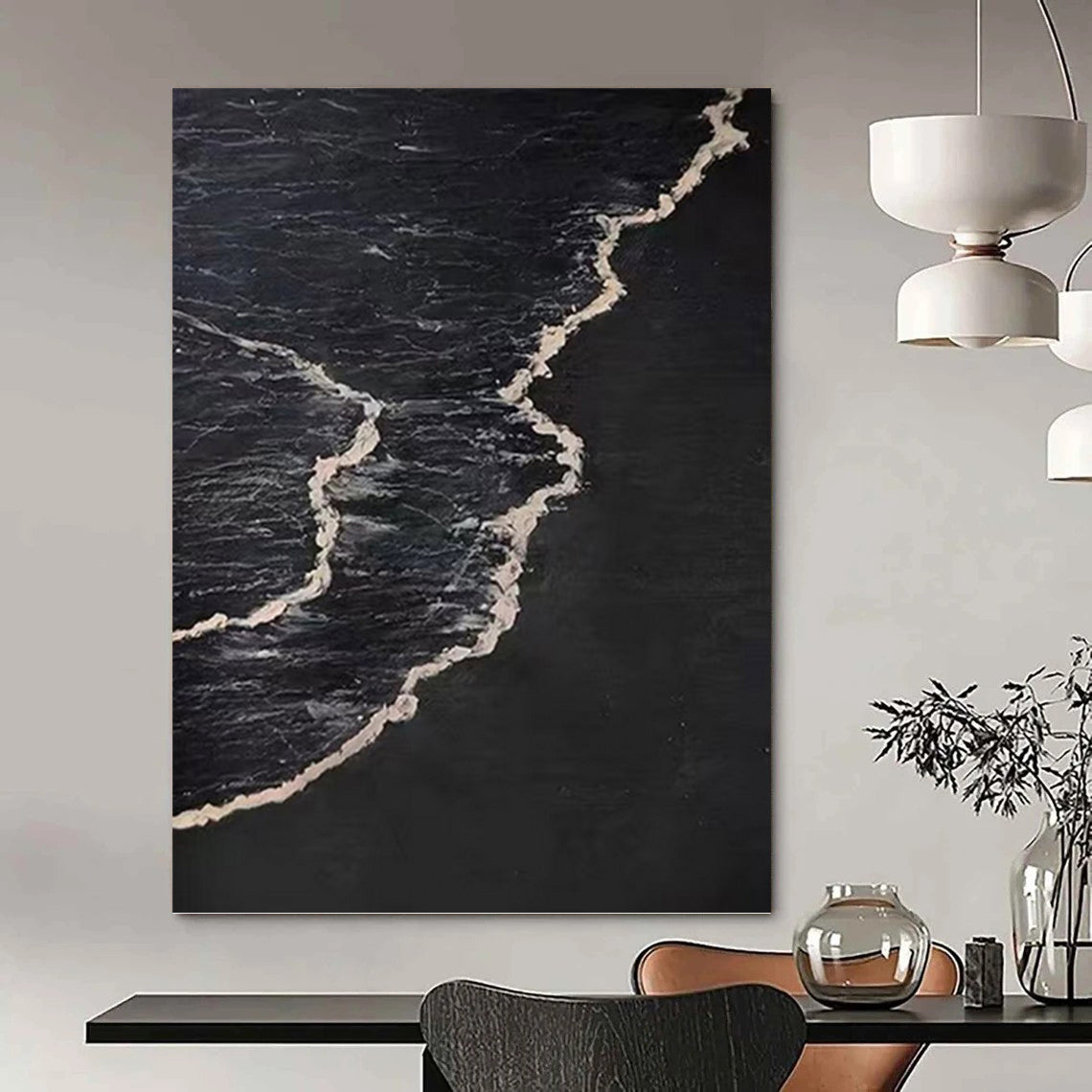 Ethereal Textured Abstract Canvas for Living Room & Hallway DKH0959