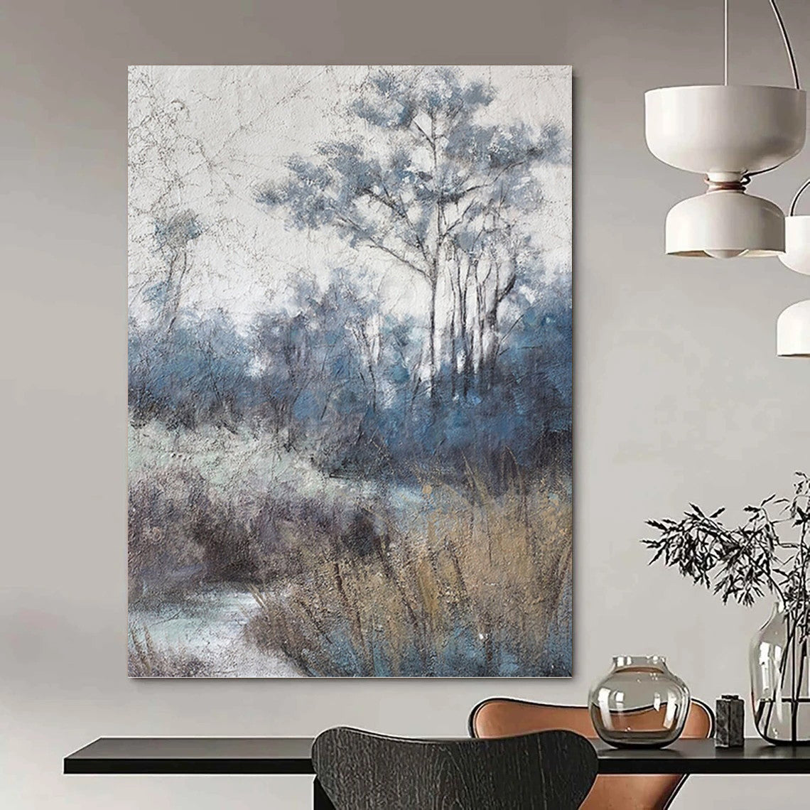 Large - Scale Hand - Painted Custom Abstract Painting (with Unique Textures), Suitable for Office and Bedroom DKH1458