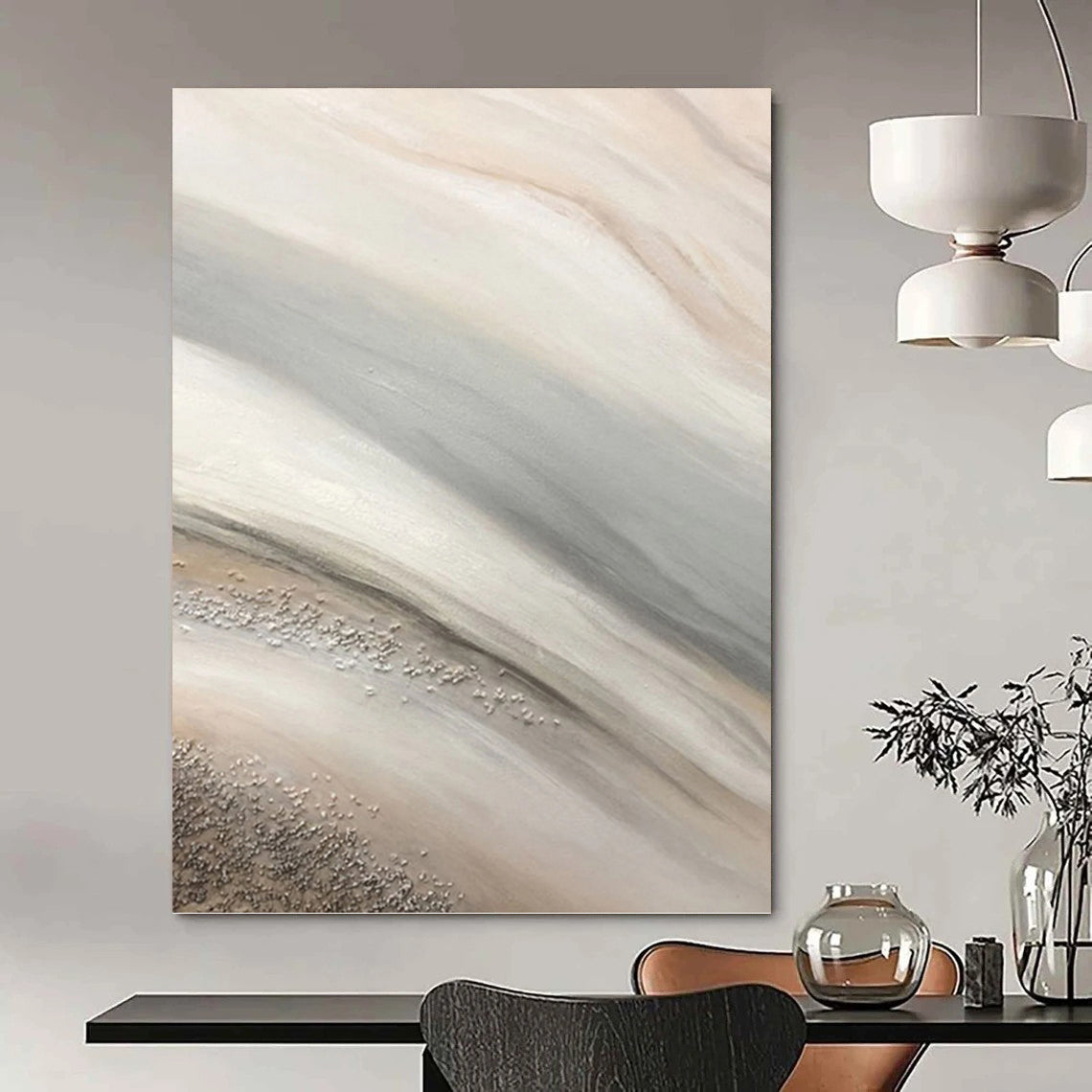 Massive Hand - Painted Textured Abstract Art for Salon & Beauty Parlor DKH1215