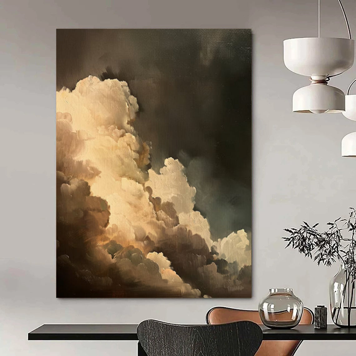 Grandiose Hand - Painted Textured Custom Abstract Artwork for Bar and Hotel DTP014