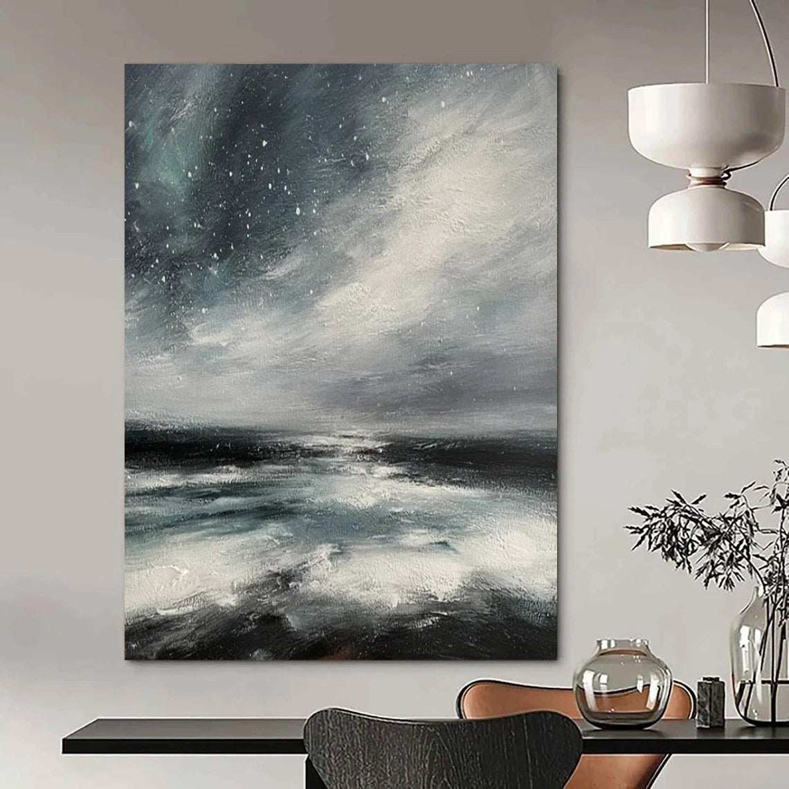 Huge Hand-Painted Abstract Canvases for Dining Room & Living Room LargeART2270