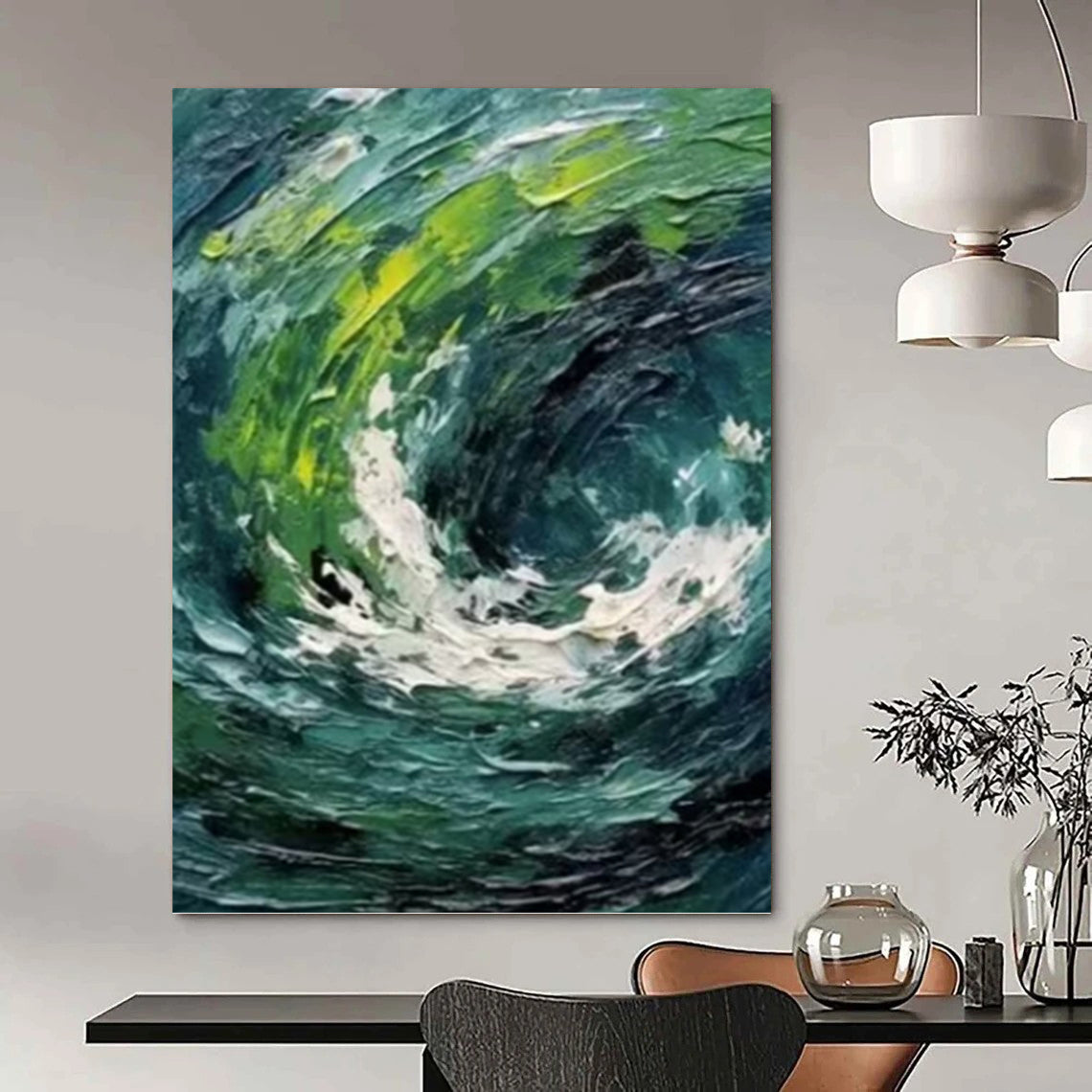 Magical Hand - Painted Textured Abstract on Canvas for Bedroom & Entryway DKH1405