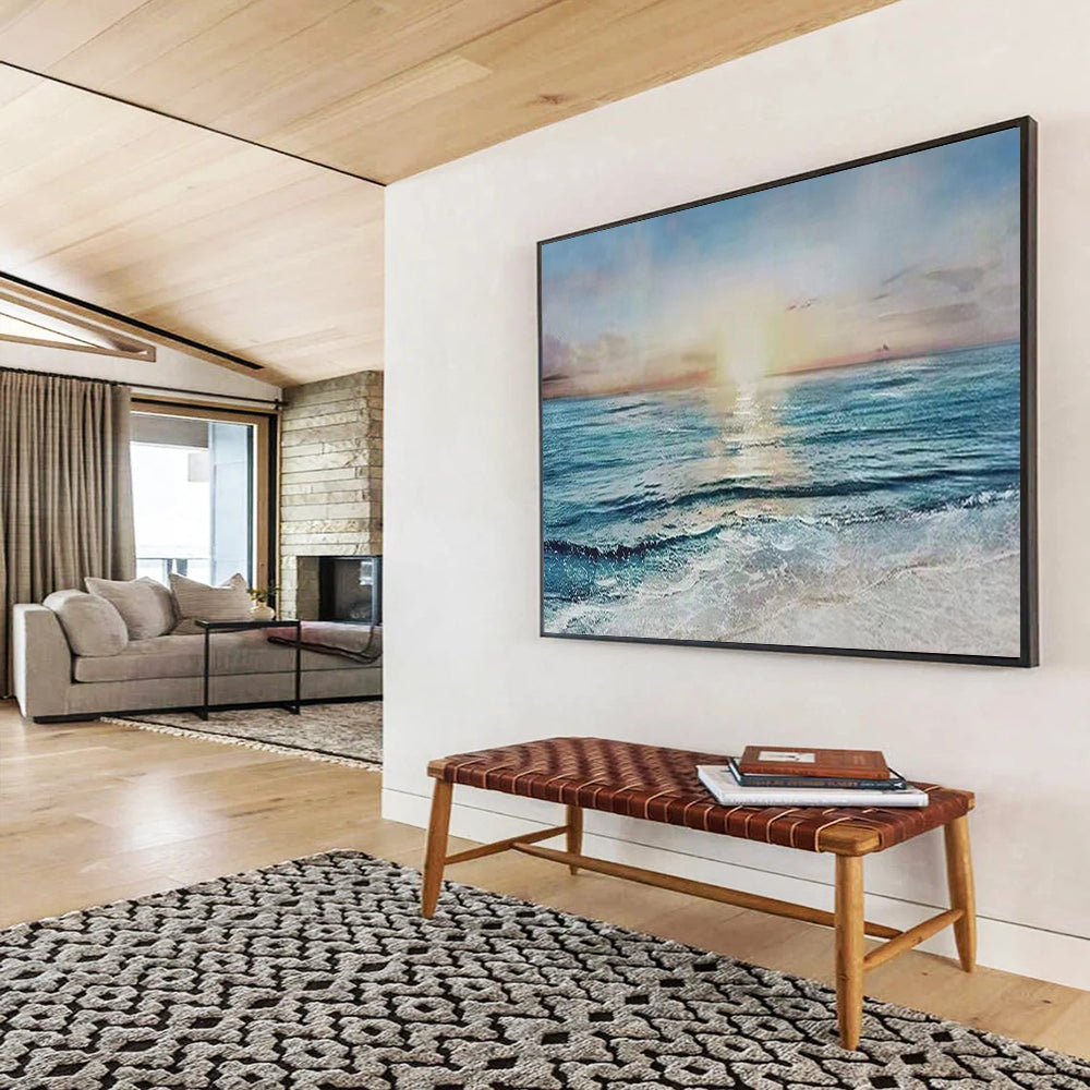 Sunset Over the Ocean - Romantic Living Room or Bedroom Art DLZ258
