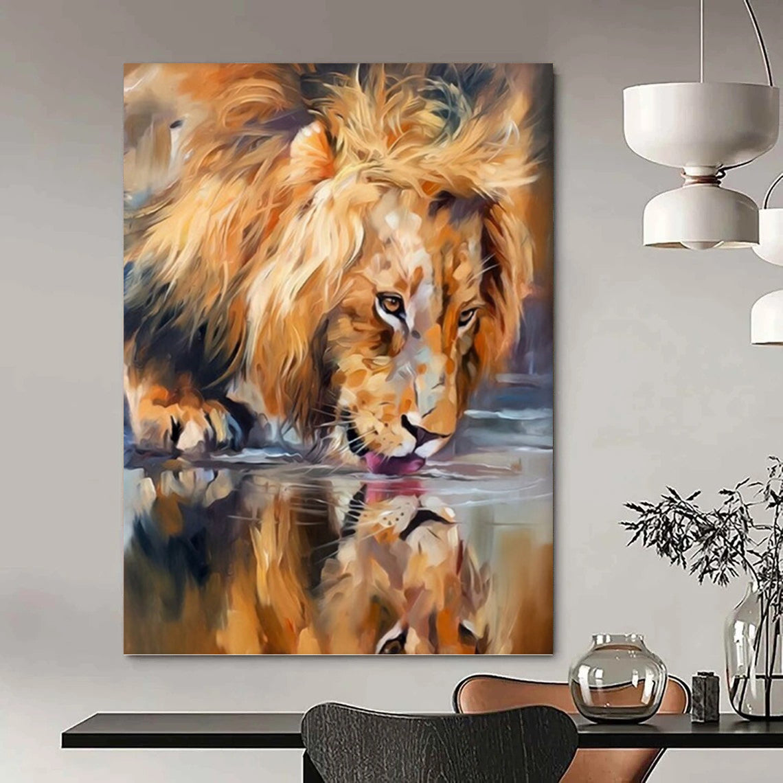Large Vertical Custom Abstract Hand - Painted Artwork for Bedroom and Entryway DKH1647