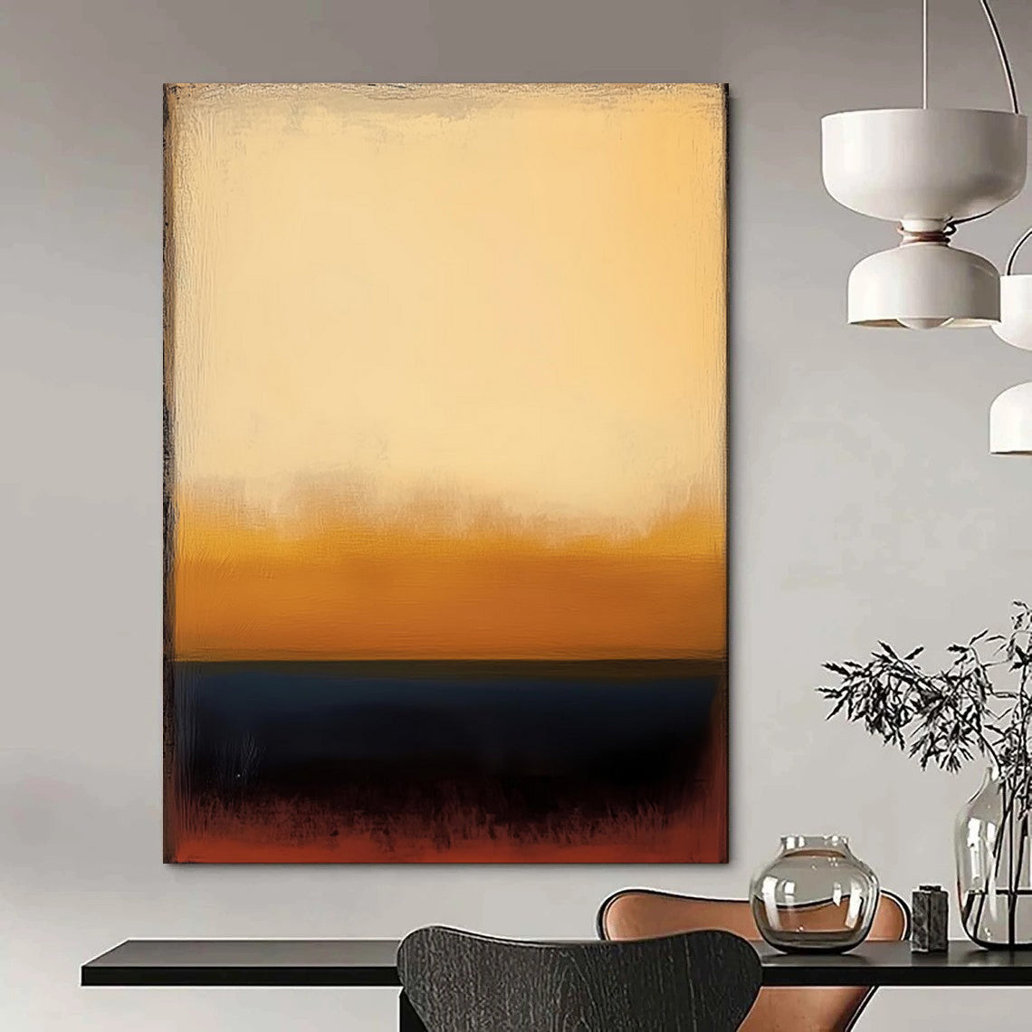 Structured & Inspiring Custom Hand-Painted Abstract Painting for Office & Dining Room LargeART1948