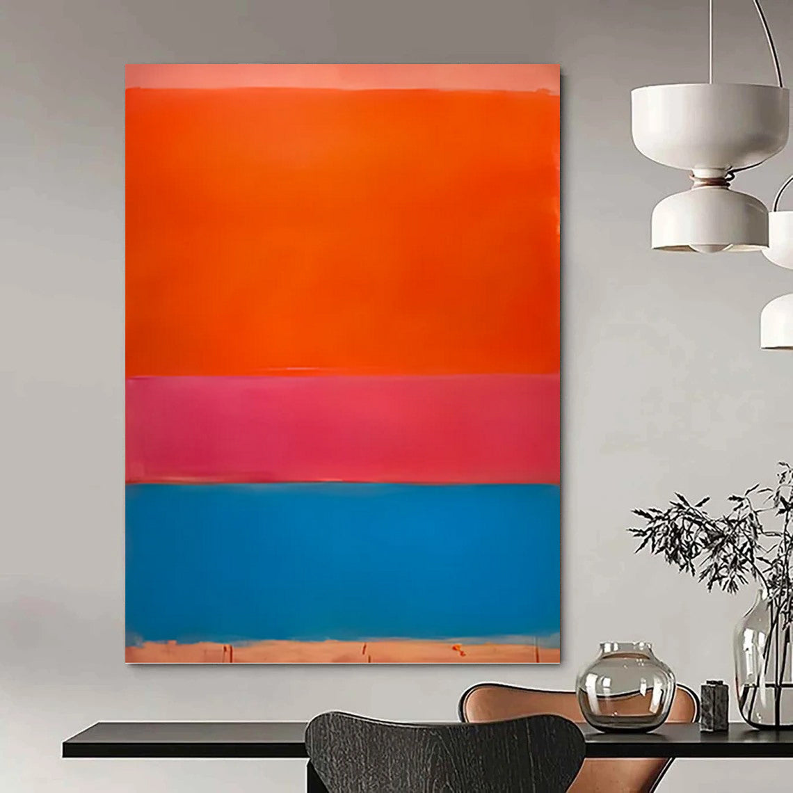 Tall - Stretch Vertical Hand - Painted Textured Custom Abstract Hymn for Hotel and Bedroom DKH1604