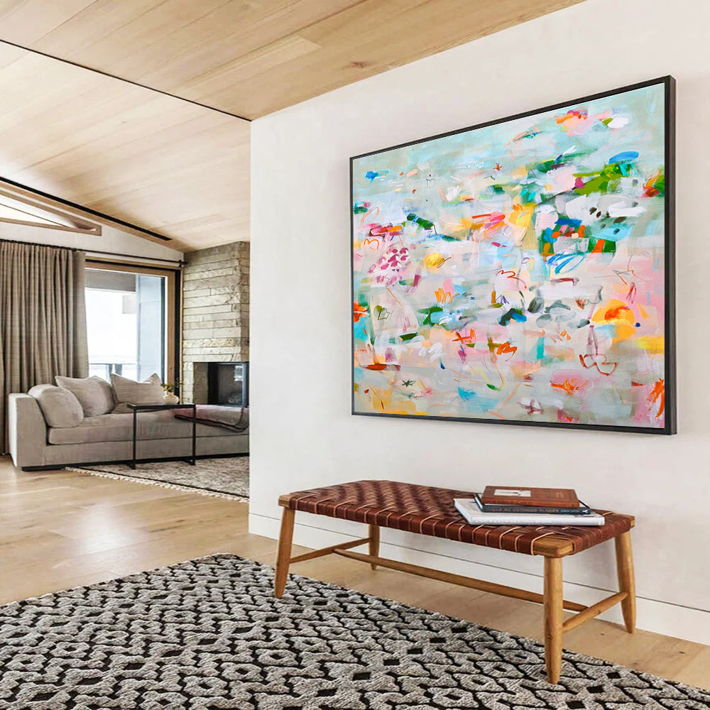 Bespoke Grand - Sized Abstract Canvas for Wedding Venue DKH036