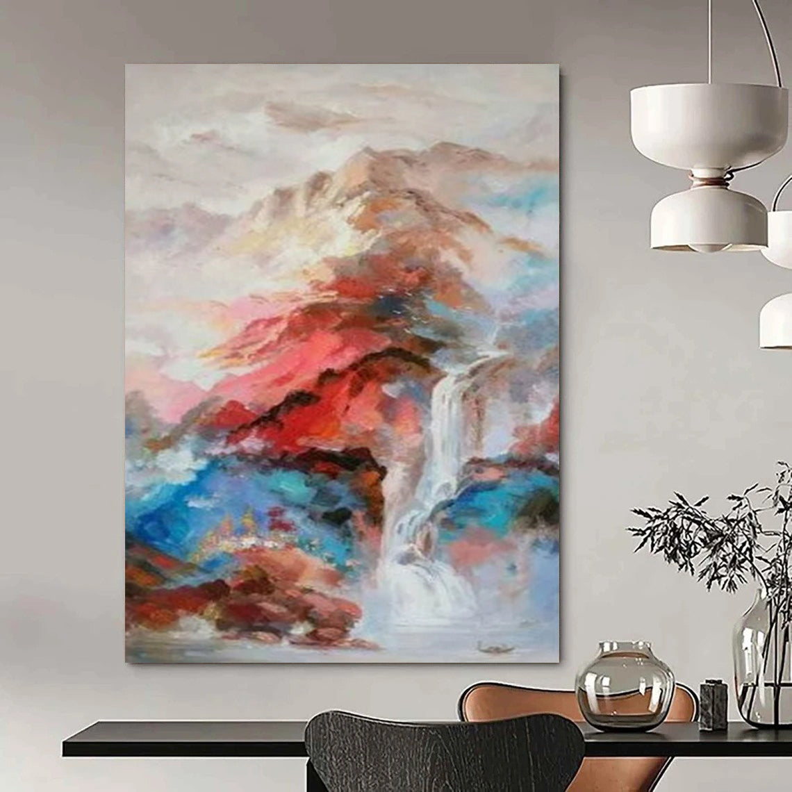 Gigantic Hand-Painted Abstract Mural for Living Room & Dining Room LargeART2346