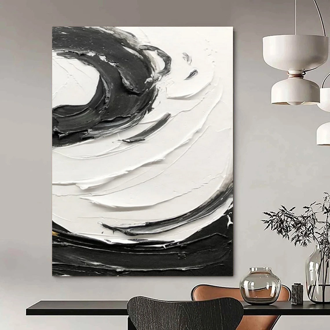 Custom Hand-Painted Abstract Art for Living Room & Hallway DTP380