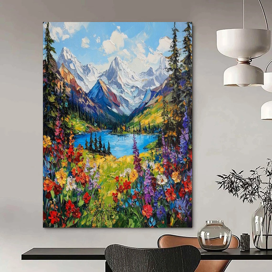 Hand-Painted Textured Abstract Panel for Bedroom & Dining Room LargeART2156