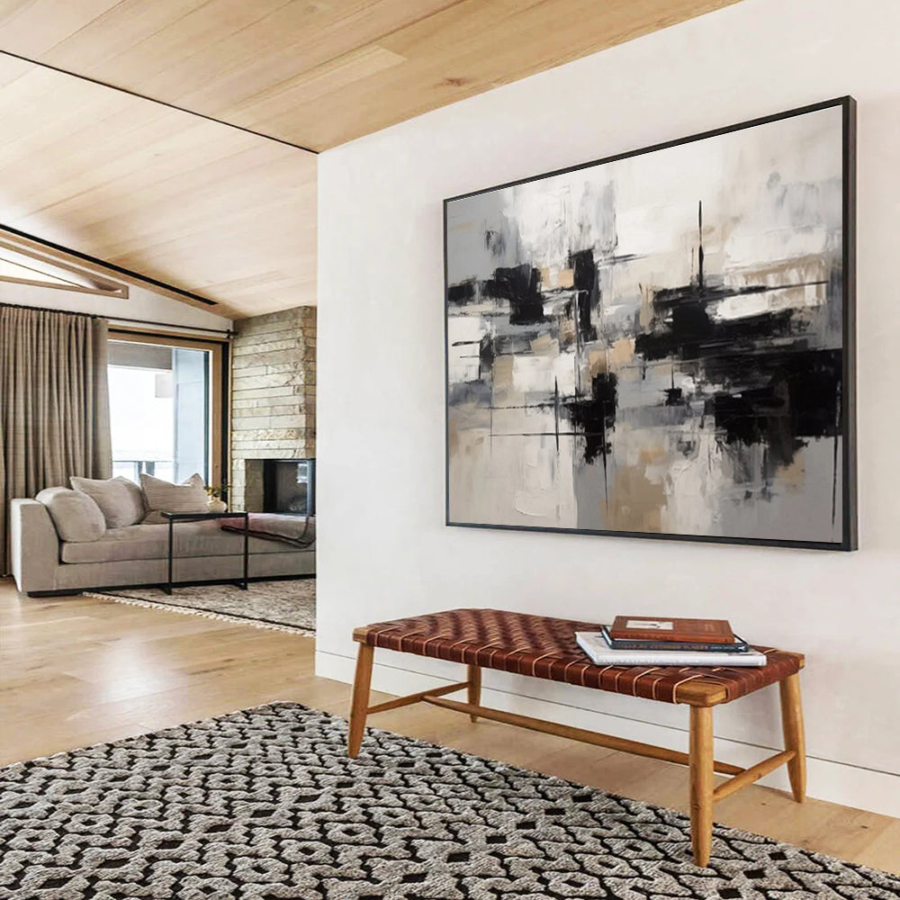 “Mystic Reflections” Giant Abstract Canvas for Bedroom & Entryway DKH335
