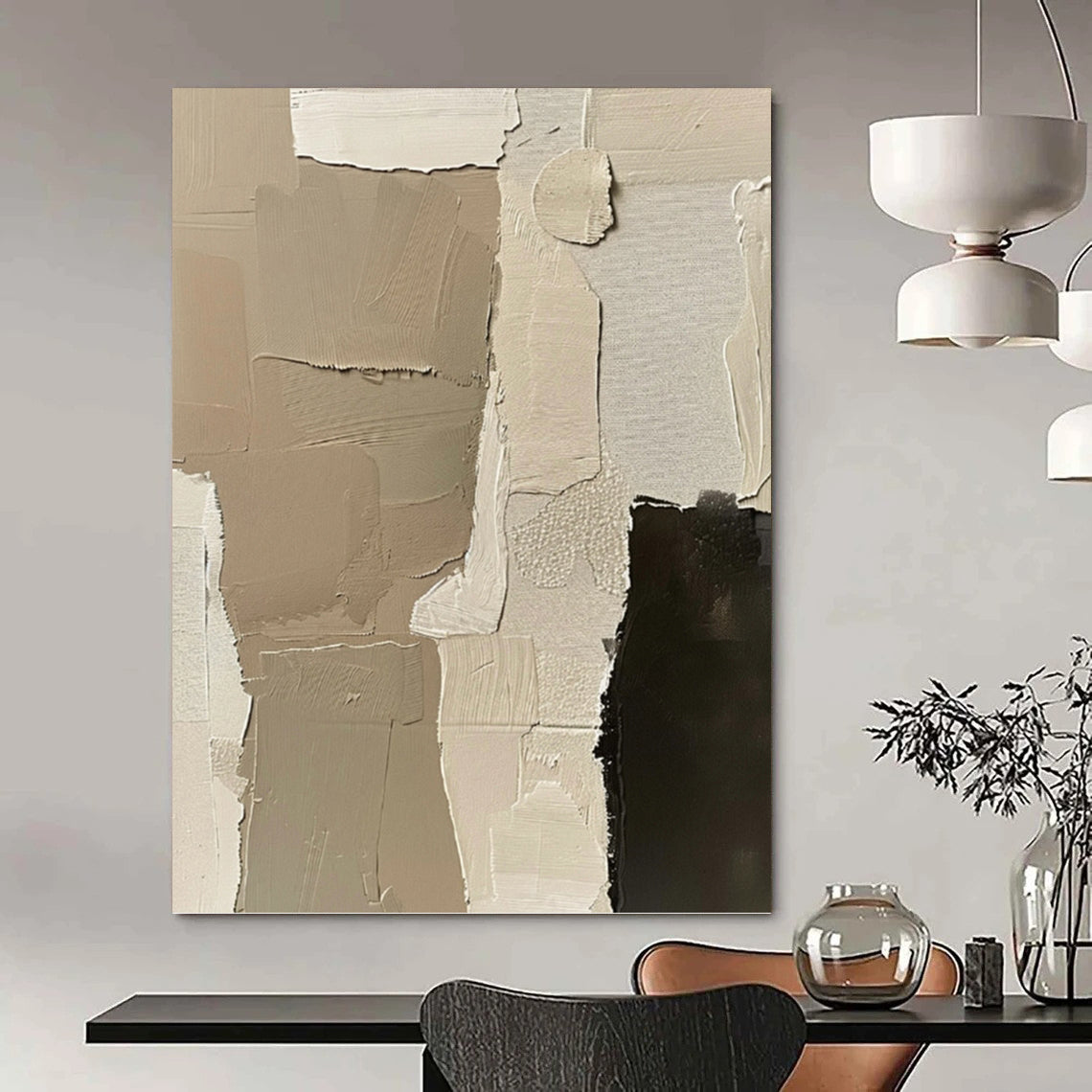 Artfully Engineered Hand - Crafted Textured Canvas Art for Bedroom & Bar DKH1161