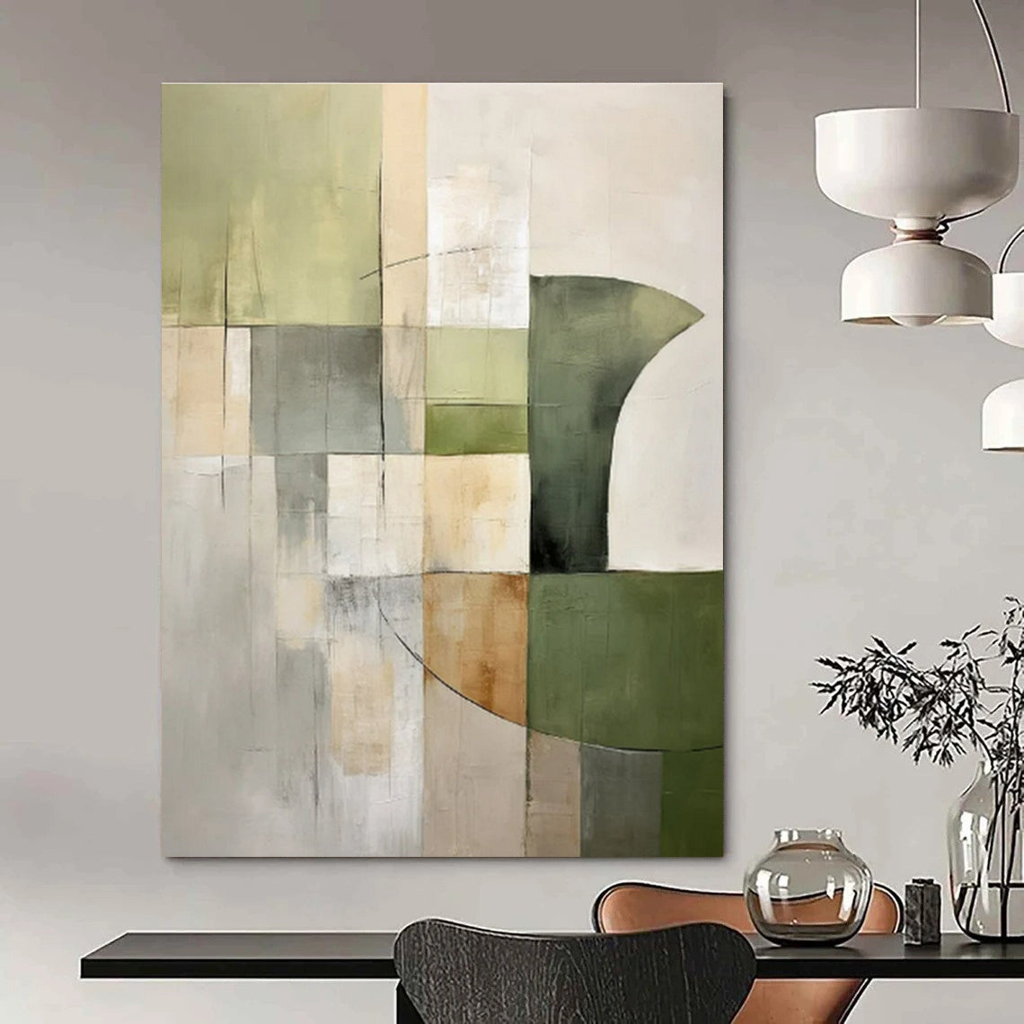 Hand-Painted Personalized Abstract Canvas for Dining Room & Hotel Cooking Demonstration Areas LargeART1458