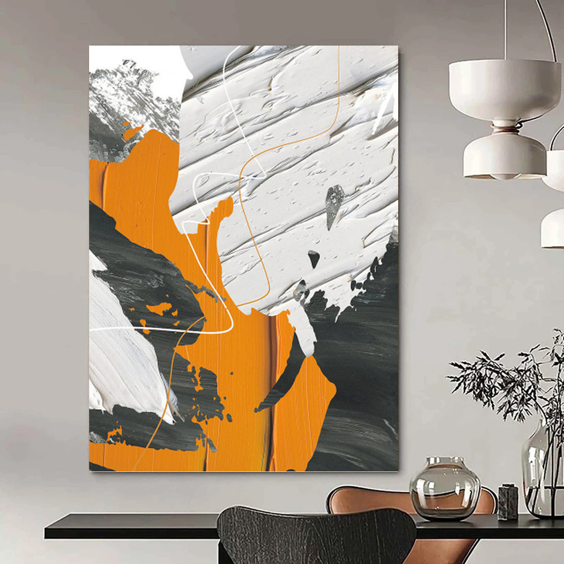 Titanic - Proportioned Vertical Hand - Painted Textured Custom Abstract Mural, Suitable for Bar and Hallway DKH1528