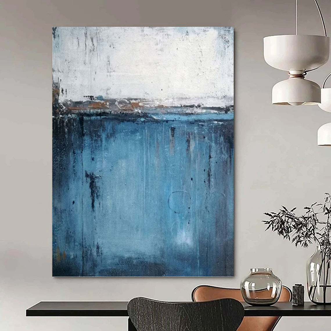 Majestic Vertical Hand - Painted Textured Custom Abstract Epoch for Living Room and Hotel DKH1558