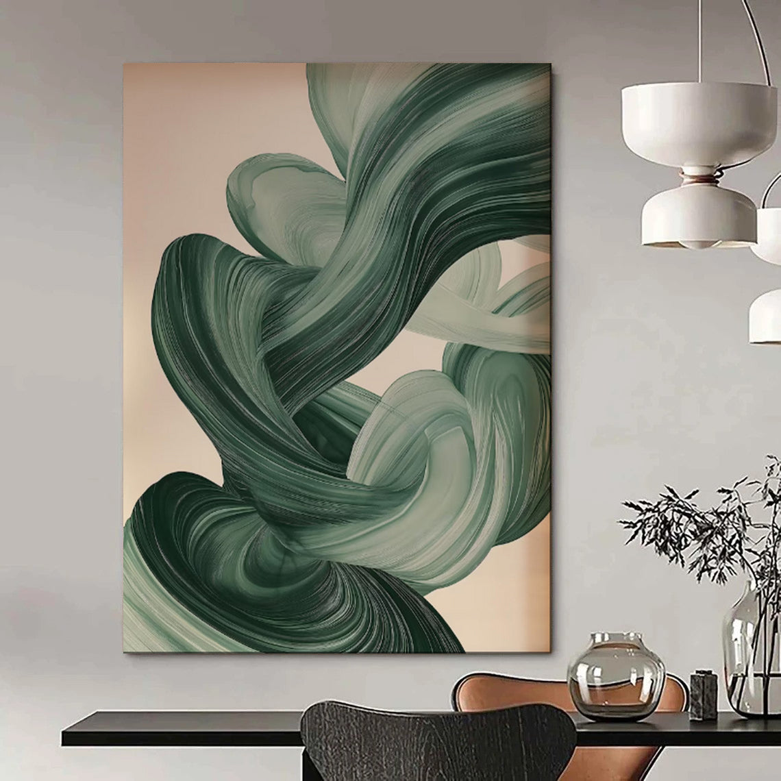 Custom Hand-Painted Abstract Mural for Office & Hotel LargeART1928