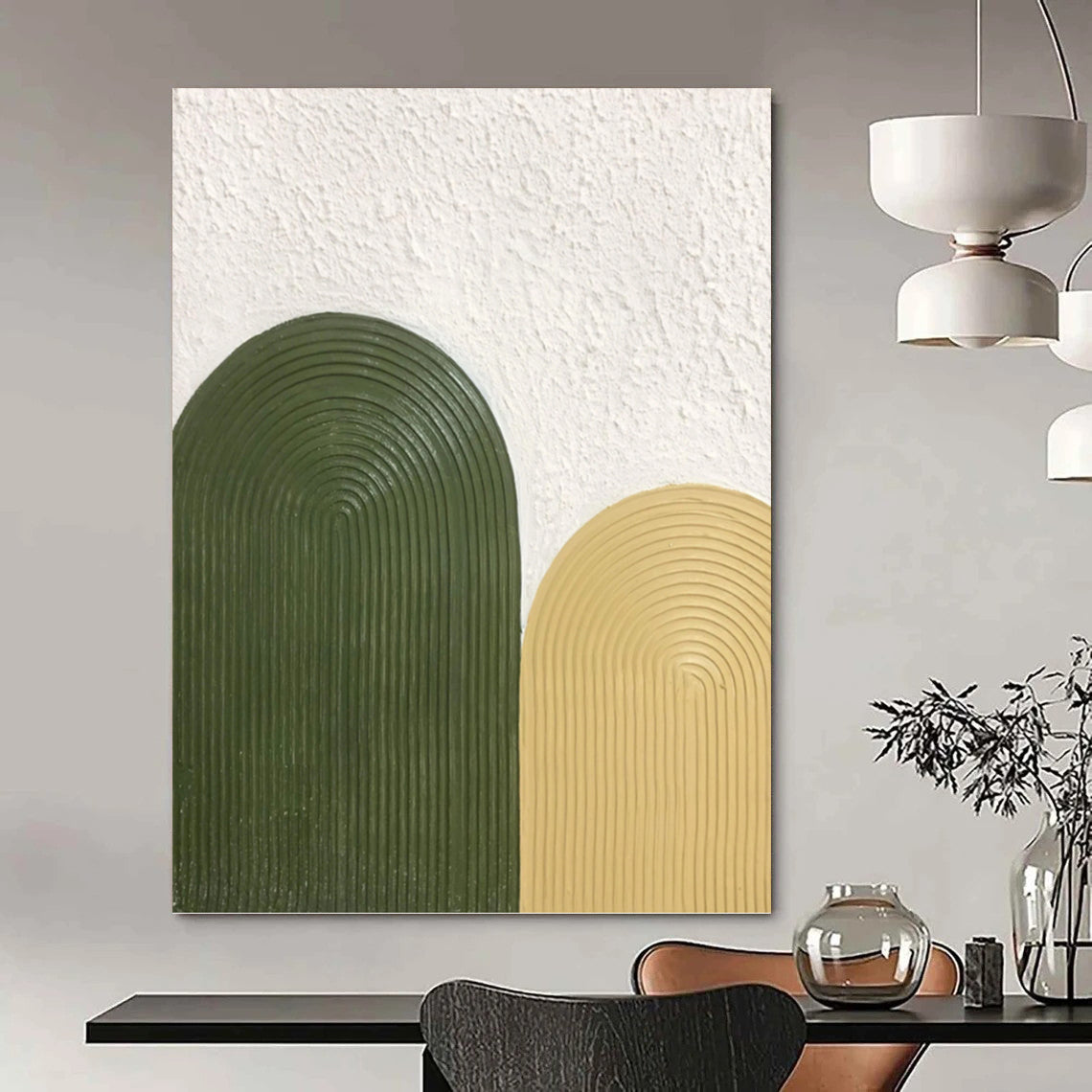 Oversized Hand - Painted Textured Abstract Art for Office & Dining Room DKH1176