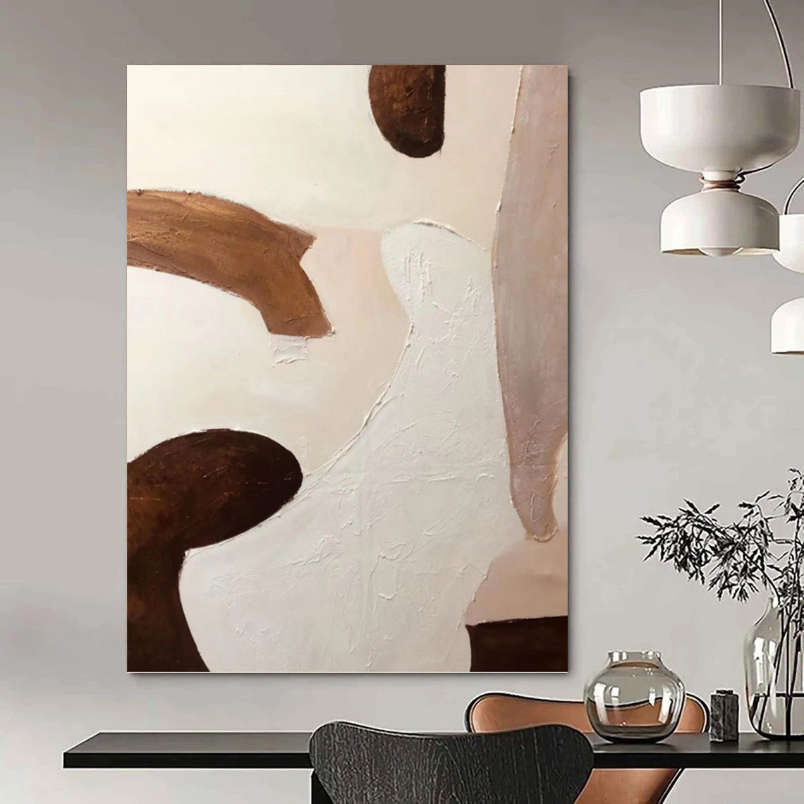 Large - Scale Hand - Painted Textured Abstract for Bedroom & Dining Room DKH1180