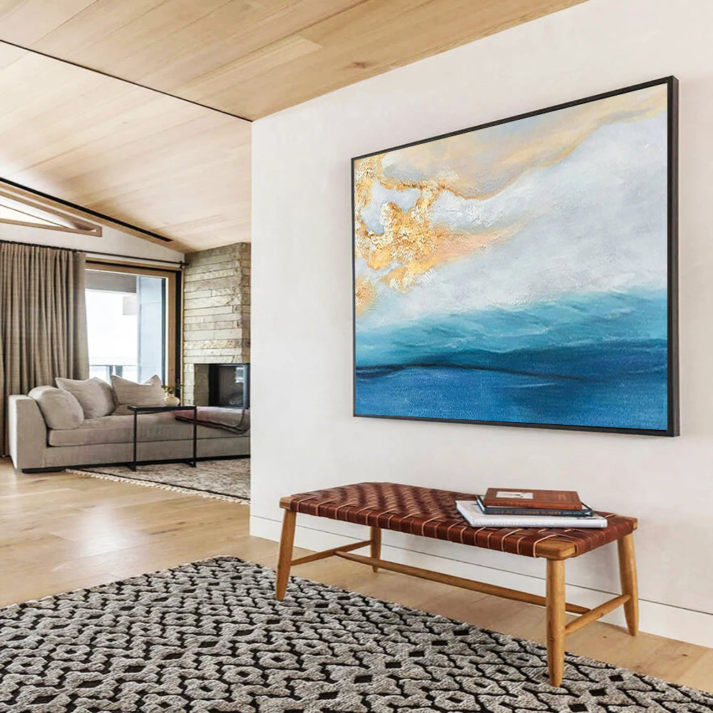 Oversized Hand-Painted Abstract Canvases for Entryway & Office LargeART1521