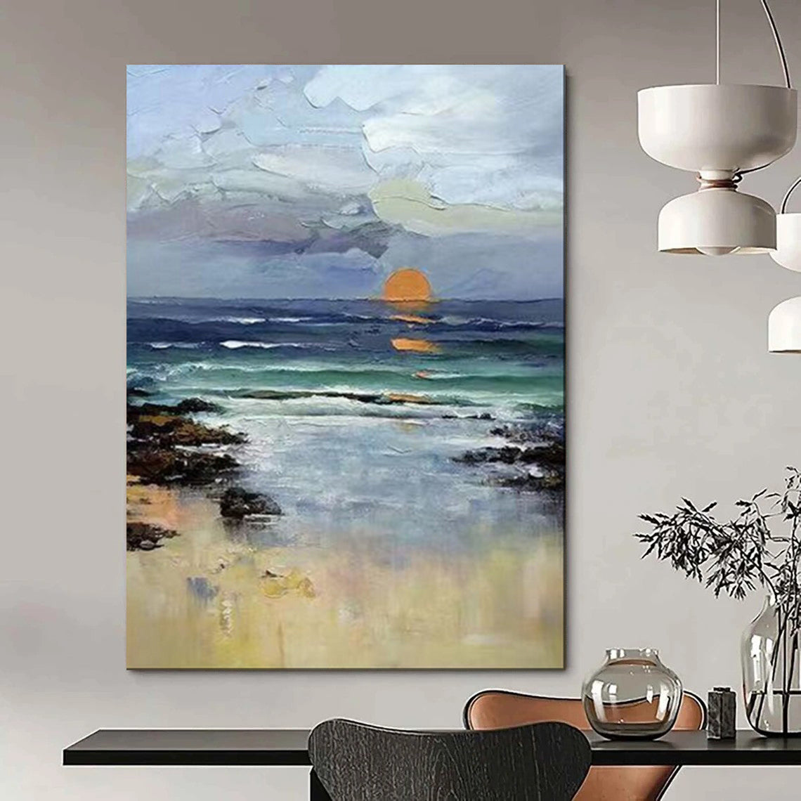 Large-Scale Textured Abstract Wall Art for Bedroom & Meditation Room LargeART2115