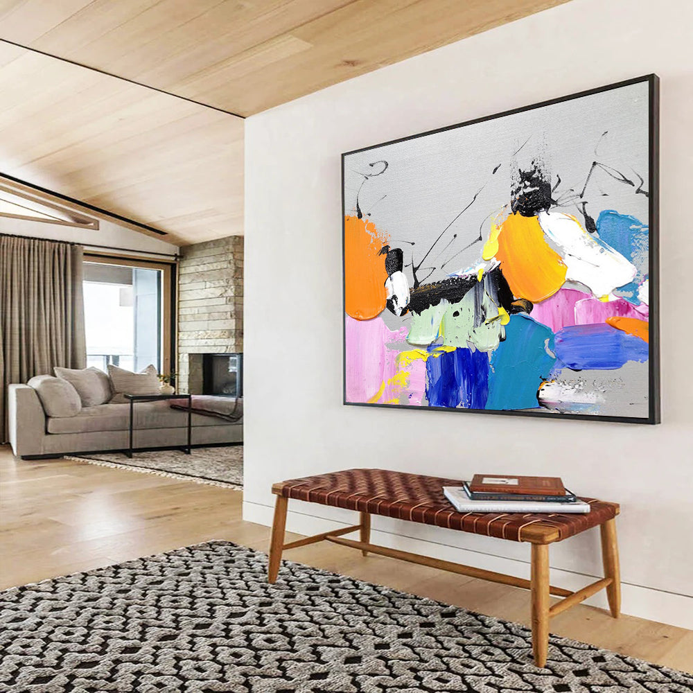 Colorful Abstract Splashes - Playful Living Room or Game Room Art DLZ267