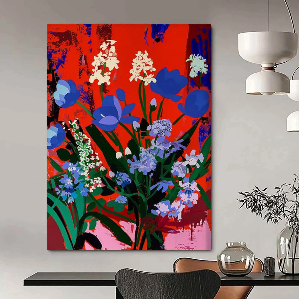Mystic Grove: Monumental Hand - Painted Textured Custom Abstract Art for Dining Room and Hallway DTP101