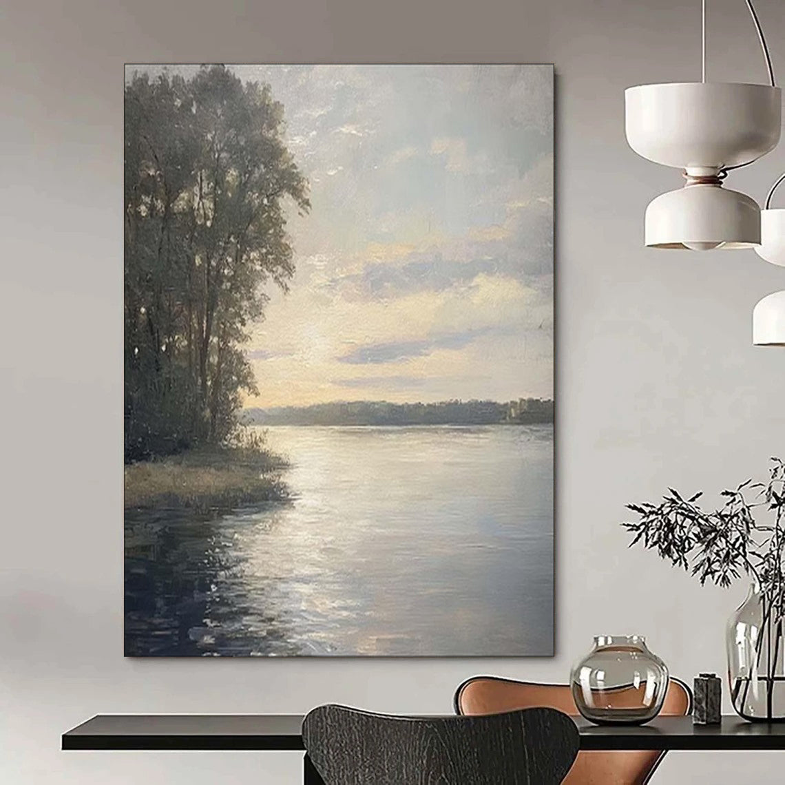 Hand-Painted Bespoke Abstract Canvas for Dining Room & Hotel LargeART1875
