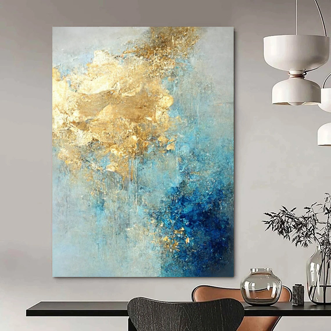 Vast - Span Hand - Painted Textured Custom Abstract Creation for Bedroom and Hotel DTP071