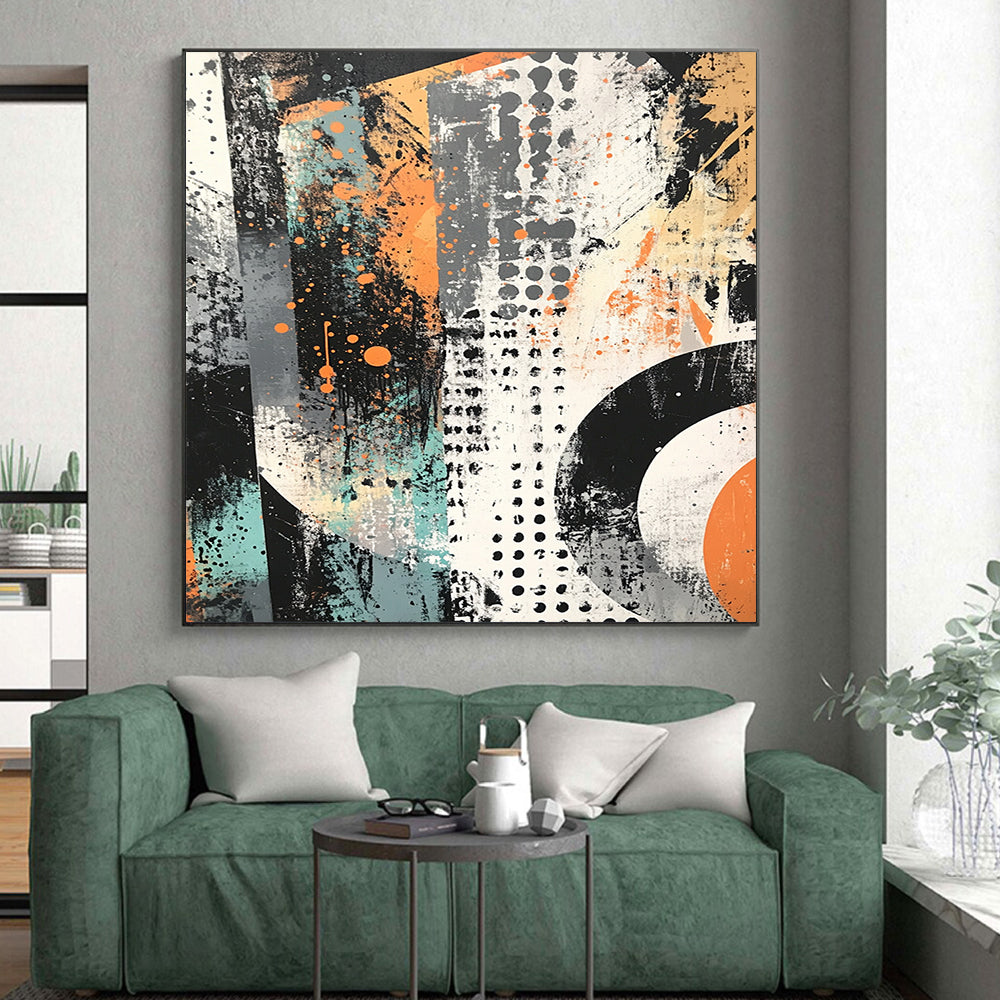 Urban - Inspired Abstract Art "Street Energy" Painting On Canvas HB297
