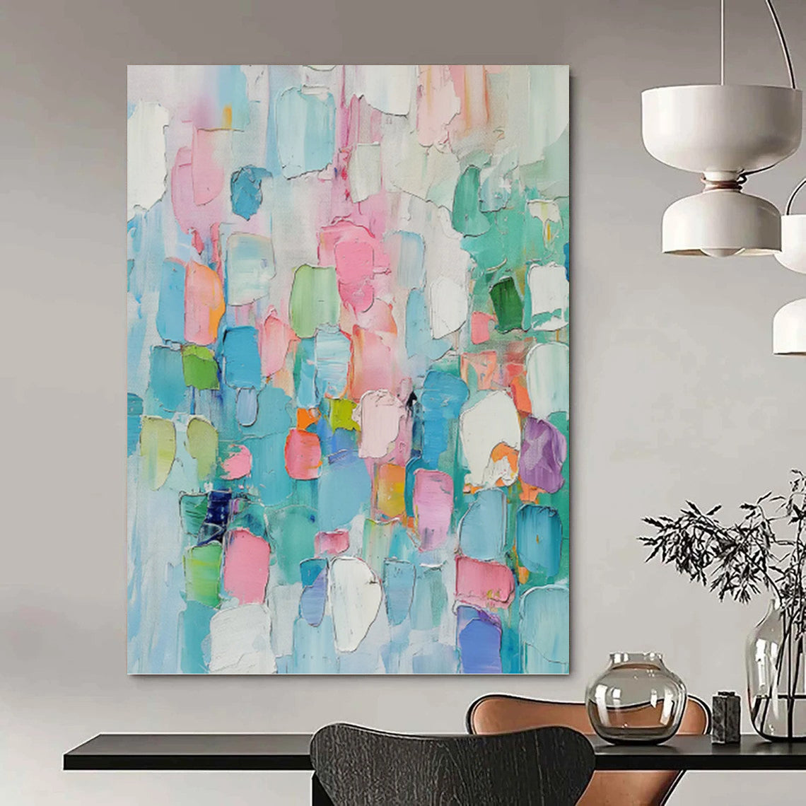 Hand - Rendered Custom Textured Abstract Wall Art for Office & Living Room DKH0997