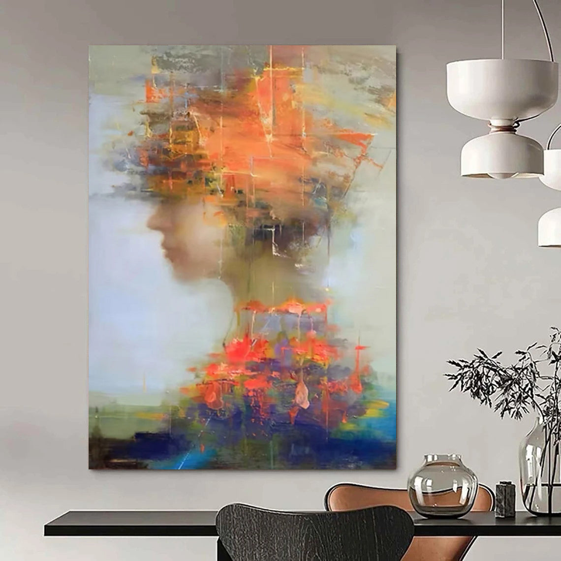 Custom Abstract Paintings: Big Sizes, Textured Excellence for Living Room & Bar DTP318