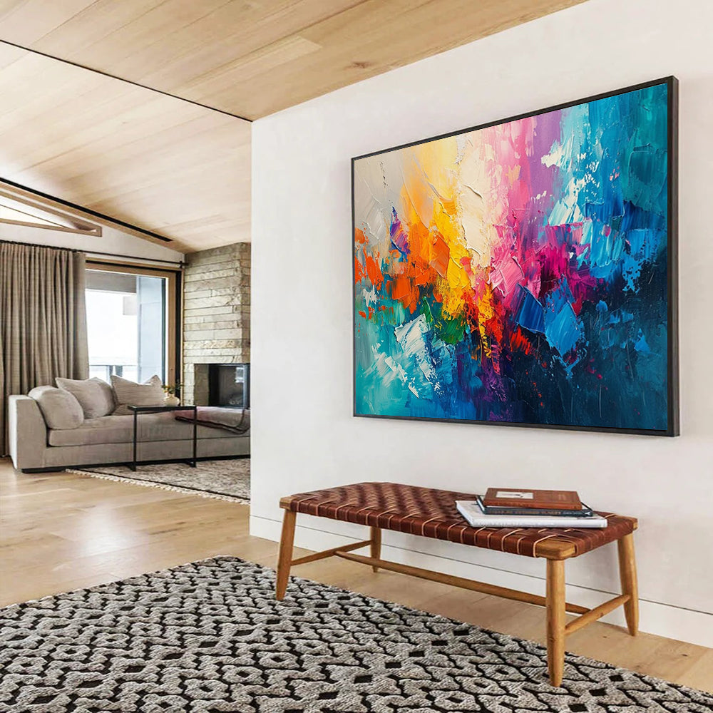 Vibrant Abstract Symphony - Energetic Home Office Inspiration DLZ049