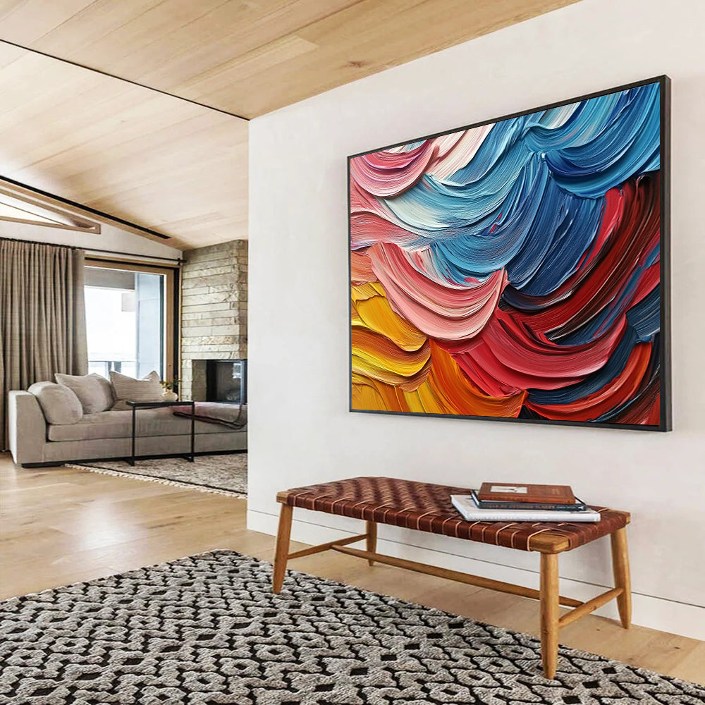 “Textured Color Waves” - Blue, Pink, Yellow, Textured Color Waves HB1139