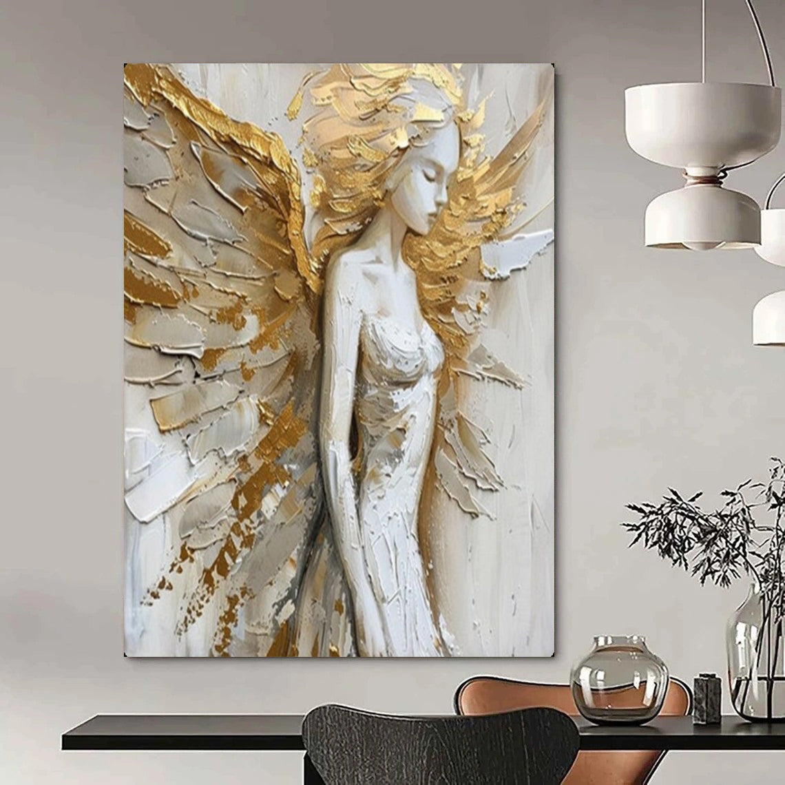 Hand-Painted Large-Scale Textured Abstract Wall Art for Bedroom & Kids' Room LargeART2138