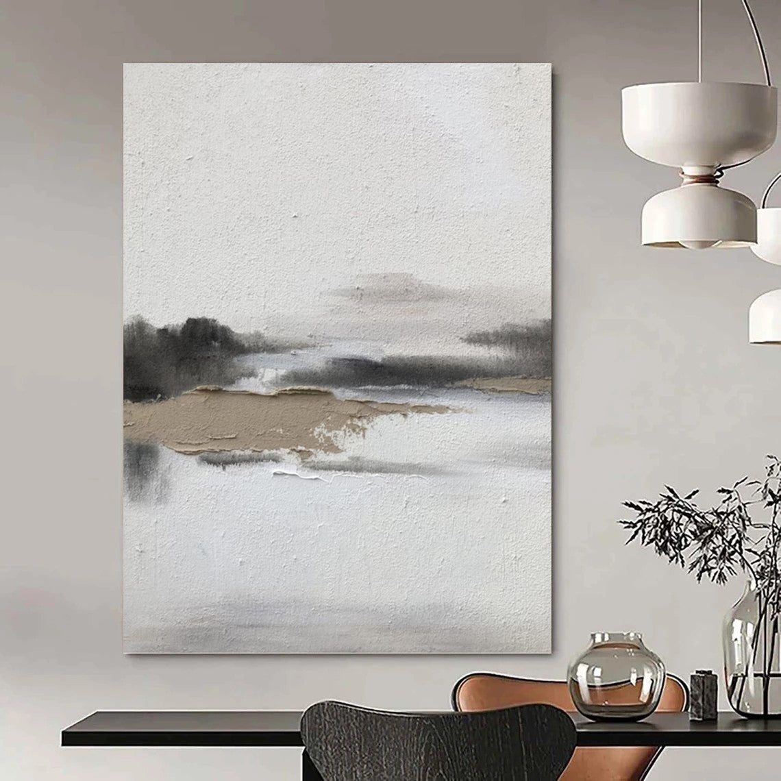 Large Vertical Custom Abstract Hand - Painted Artwork for Bar and Hallway DKH1672