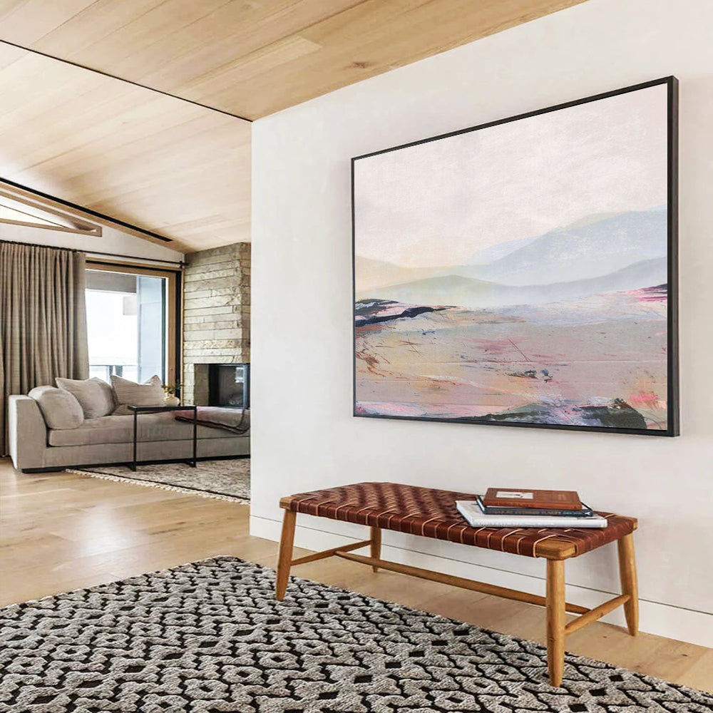 Pastel Mountain Horizon - Large Dreamy Living Room Decor DLZ129