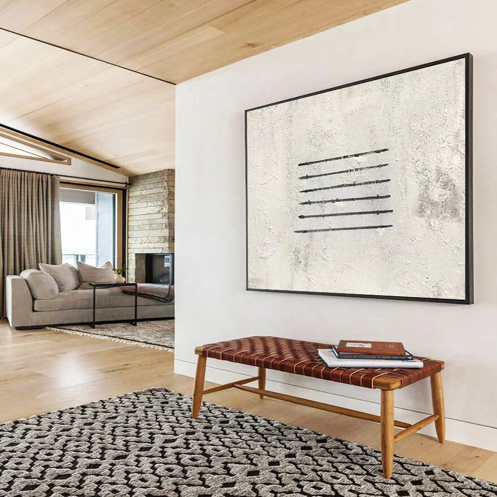 Subtle Line Etching - Minimalist Living Room or Office Art DLZ262