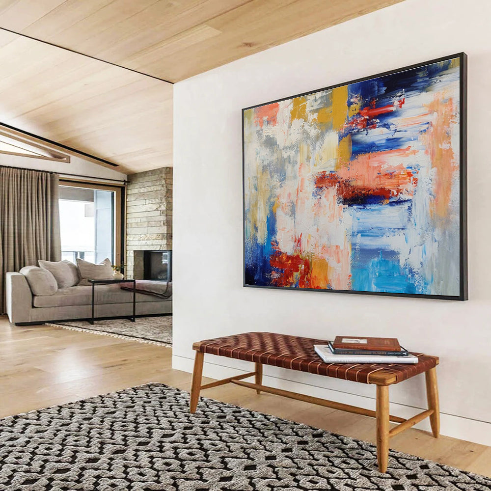 Mysterious & Mesmerizing Hand - Painted Textured Abstract Mural for Entryway & Dining Room DKH646