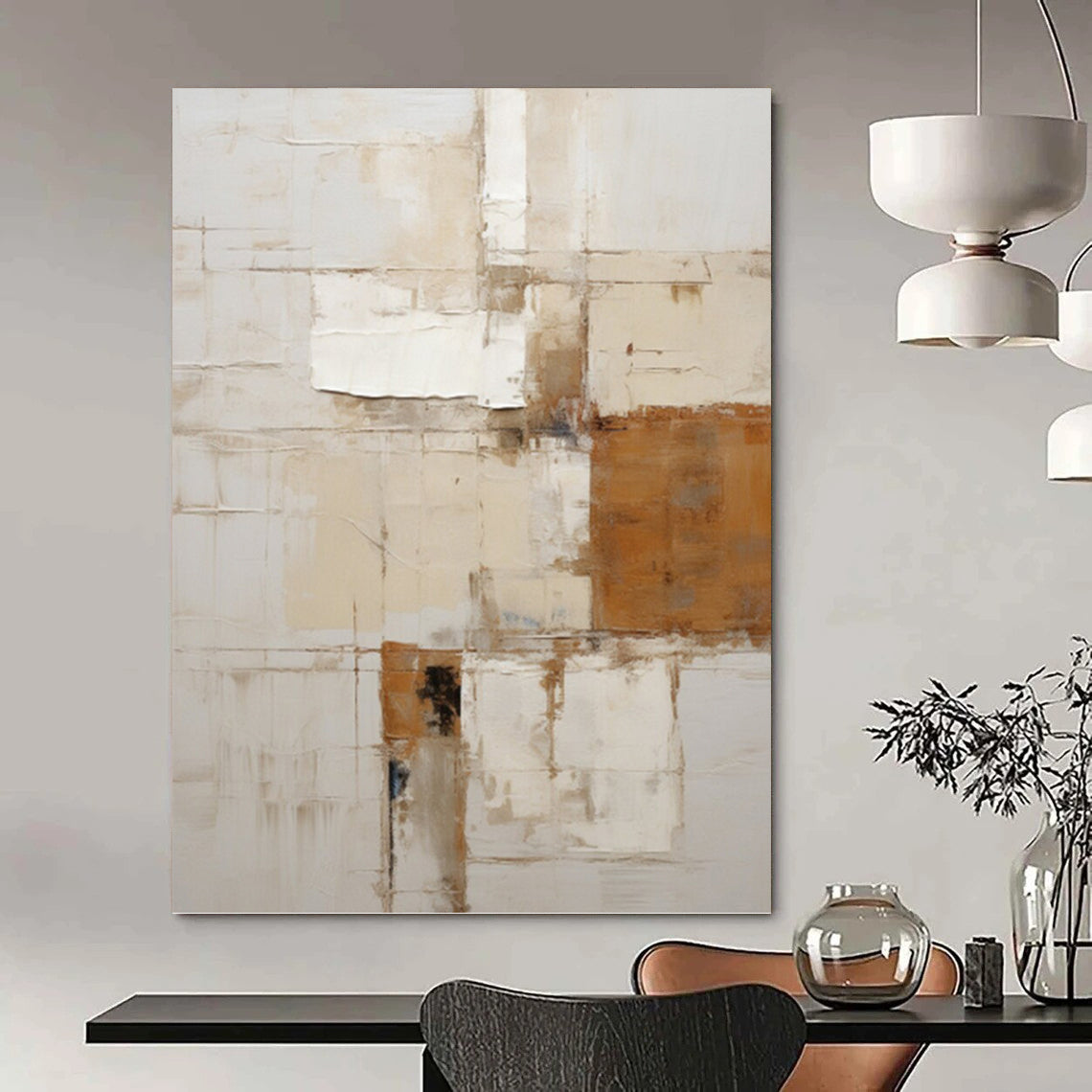 Stylish Hand - Painted Textured Abstract Art for Bar & Dining Room DKH1317