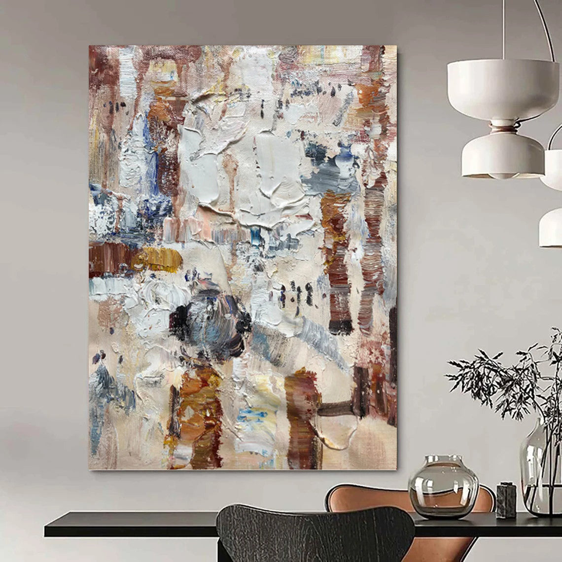 Stimulating Hand - Painted Textured Abstract for Office & Living Room DKH1302