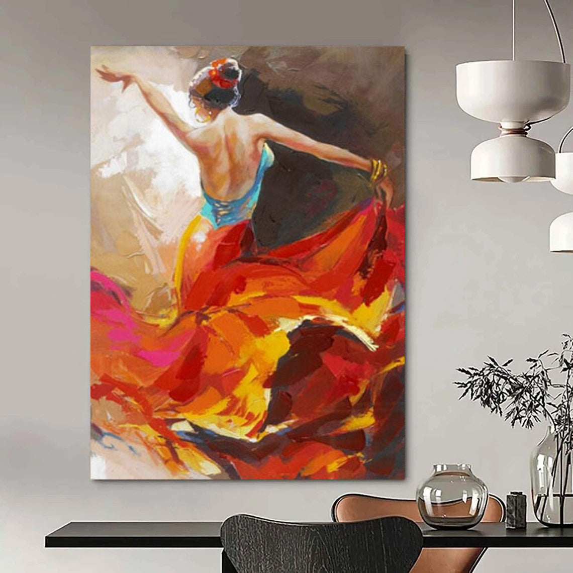 Large-Format Hand-Painted Abstract Canvases for Office & Studio LargeART2178